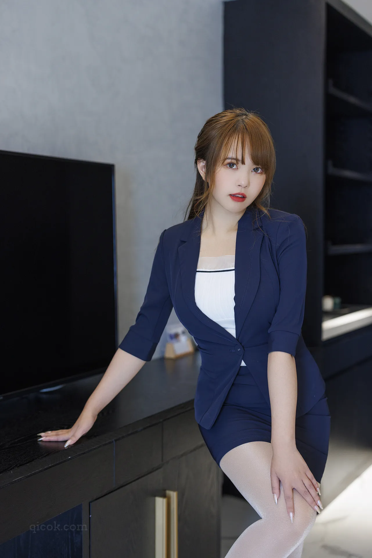 003.张思允Nice – 内购无水印 蓝色制服[53P／968MB]-密图社